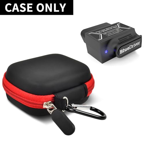 Car and Auto Mini Carry Case Compatible with BlueDriver Bluetooth Pro/Pro Next Gen OBDII OBD2 Scan Tool Monitor for iPhone & Android (Black+Red Zipper) - color: Black+Red Zipper