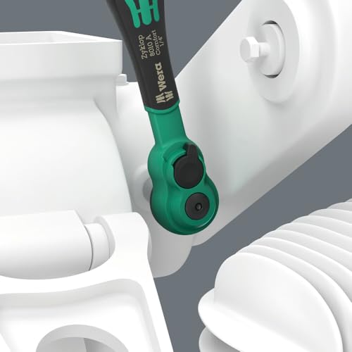 8100 SA 14 Zyklop Comfort Ratchet Set, reversing Lever, 1/4" Drive, Metric, 28 Pieces