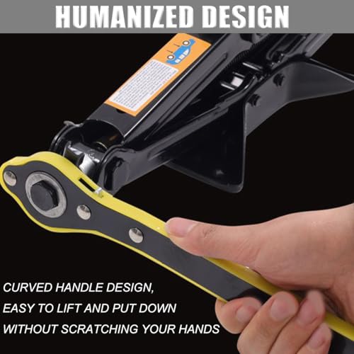 Zpana Car Jack Ratchet Wrench, Labor-Saving 360° Forward and Reversal Knob Design Scissor Jack Handle, High Torque Garage Tire Wheel Lug Wrench Tool, Universal for SUV RV Sedan