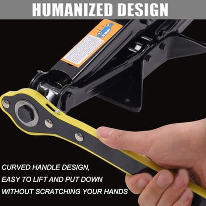 Zpana Car Jack Ratchet Wrench, Labor-Saving 360° Forward and Reversal Knob Design Scissor Jack Handle, High Torque Garage Tire Wheel Lug Wrench Tool, Universal for SUV RV Sedan