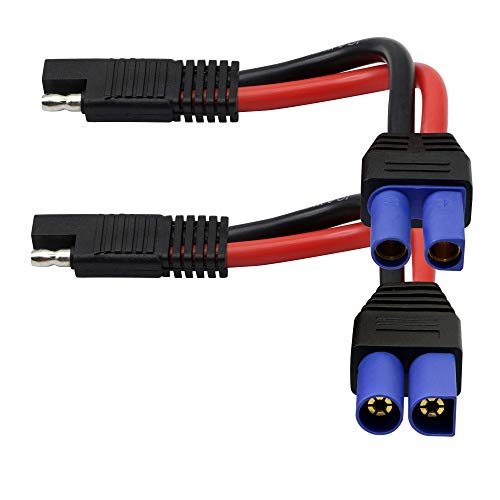 GINTOOYUN EC5 to SAE Cable, EC5 F/M Plug to SAE Connector Power Automotive Cable Wire 10AWG for Car Motor Solar Panel Batteries