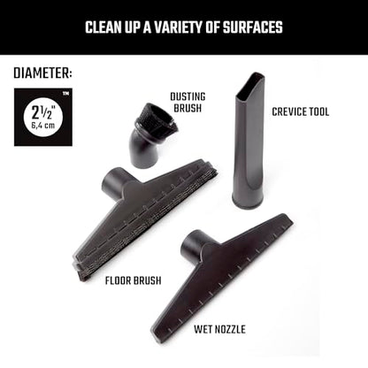 CRAFTSMAN CMXZVBE38802 2-1/2 in. Wet Dry Shop Vacuum Attachment Kit | Industrial-Grade Shop Vacuum Accessories for Cleaning your Home, Fits 2-1/2 in. Hose Diameters