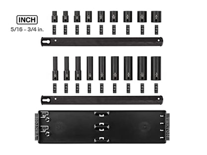 TEKTON 3/8 Inch Drive Impact Socket Set, 18-Piece | SID91212 - size: 18-Piece (5/16-3/4 in.)