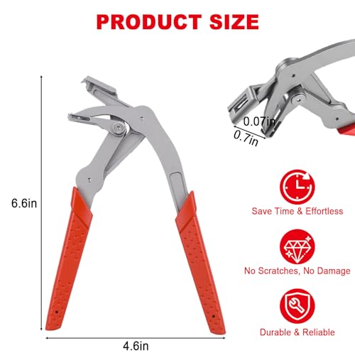 Car Clip Pliers, Panel Clip Removal Tool, Auto Clip Removal Pliers with 4Pcs Auto Trim Removal Tool Kit for Automotive Plastic Fasteners Damage-Free Interior & Exterior Disassembly Tool