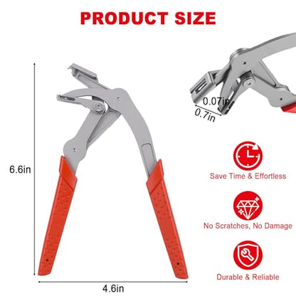 Car Clip Pliers, Panel Clip Removal Tool, Auto Clip Removal Pliers with 4Pcs Auto Trim Removal Tool Kit for Automotive Plastic Fasteners Damage-Free Interior & Exterior Disassembly Tool