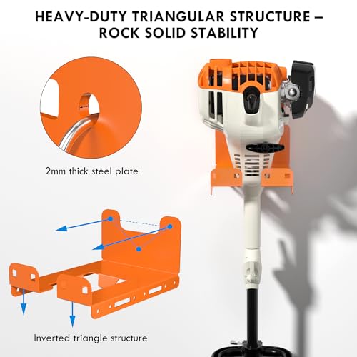 KSVO Heavy-Duty Weed Eater & Hedge Trimmer Wall Mount Rack, Garage/Shed Tool Organizer (2)