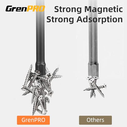 GRENPRO Allen Wrench Drill Bit Set 22pcs Hex Bit Set，Impact Driver Bit Set，Screwdriver Bit Set，Allen Wrenches Sets，Allen Socket Set，4" Long Metric&SAE 1/4" Hex Shank Magnetic Allen Key Drill Bits Sets - size: 4" 22pcs(Metric&SAE)