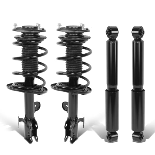Auto Dynasty Pair of Front Coil Spring Shock Strut Mount Assembly and Rear Struts Shock Absorber Compatible with Toyota RAV4 2.4L 2.5L 2006-2012, Matte Black Powdercoat