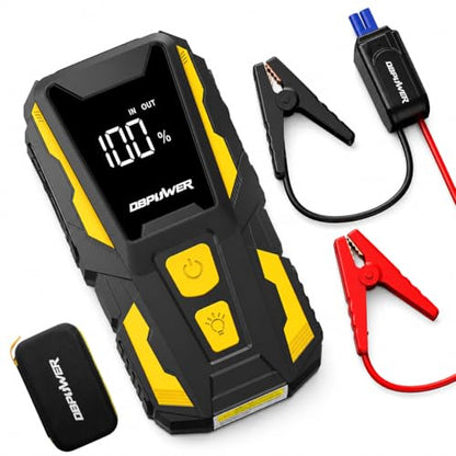 DBPOWER 5000A Jump Starter, 74Wh Car Battery Jump Starter for Up to 10.0L Gas and 8.0L Diesel Engine, 12V Portable Jump Box Battery Pack with Display, LED Light, Jumper Cables, and Storage Case