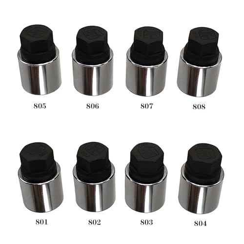 9PCS 25.5mm Wheel Lock Nut Remover Kit for Jeep (JK) - 19mm x 20mm Aluminum Wheel Nut Remover