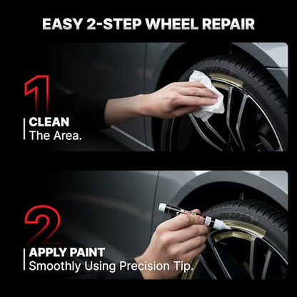 Wheel Scratch Fix® Grey Magic Car Scratch Remover Pen - Alloy Wheel Touch Up Paint Pen for Cars, Curb Rash Removal with Fast-Drying & Long-Lasting OEM Finish, Vehicles Rim Repair Paint for Chip (Anthracite (Pen Only)) - color: Gray - Anthracite - Touch-Up