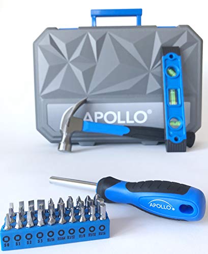 Apollo Tools 65 Piece Essential Tool Set with Sockets and Most-Used Tools for Do it Yourself Repairs and Maintenance Blue - DT0001 - color: Blue, size: 65-Piece
