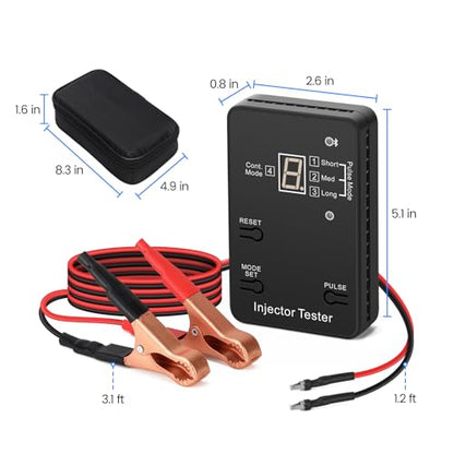 Bluetooth Universal Fuel Injector Tester and Cleaner Kit, 4 Pulse Modes, Bluetooth & APP Control, Compatible with Any Fuel Pressure Tester