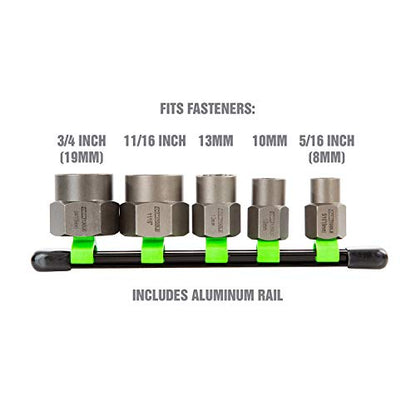 OEMTOOLS 22992 5 Piece Spiral Type Extractor Set on Aluminum Rail, Universal Stripped Bolt Extractor, Set of 5 Stripped Bolt Remover Tools - style: Standard