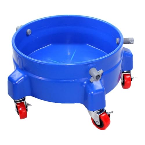 Heavy Duty Car Wash Bucket Dolly with 360° Swivel Casters | Fits 3.5–7 Gallon Buckets | 300 lb Capacity | Soap Holder | Rolling Pail Stand for Auto Detailing |Blue - color: Blue