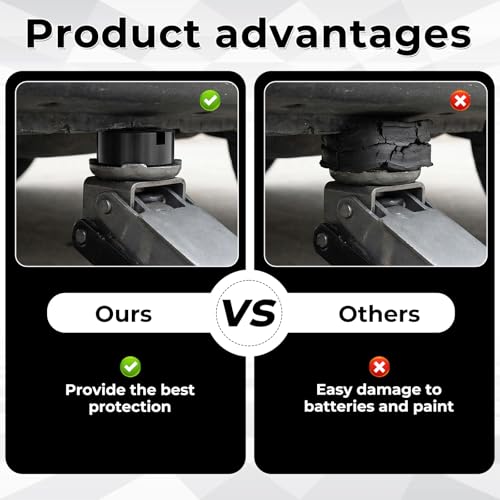 8 Pcs Jack Stand Pads, Black Rubber Cars Jack Stand Pads 2-3 Ton Universal Slotted Rail Pinch Welds Protector for Car Accessories