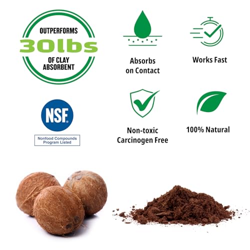 FlashDry Super Spill Absorbent, 5L Bucket with Dispenser Lid, 100% Organic Coco Coir, Landfill Safe, OSHA Approved, Ideal for Absorbing Oil, Paint, Grease in Garages Kitchens Janitor Kits, Pack of 12 - size: Pack of 12