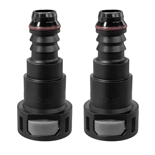 2 PCS Fuel Line Quick Connector, 1/2 SAE to 1/2 Nylon Tubing Straight Fuel Line Connector, Bundy Female to Hose Barb Straight Fitting Quick Plugs for Most Vehicles - color: 12.61-ID12, Straight