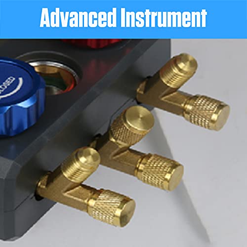 PLAYOCCAR HVAC Digital Manifold Gauge Kit for AC & Refrigerator | Vacuum, Pressure & Temp Testing, Diagnostic Set for AC & Refrigerator Maintenance, Recharge Tool