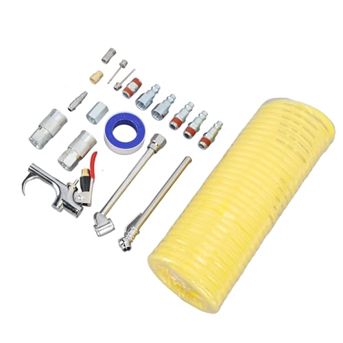 Pomya Air Blow Set, 20Pcs Pneumatic Tools Kit with Quick Connector, Stainless Steel Air Blow Accessory Set for Cleaning and Maintenance
