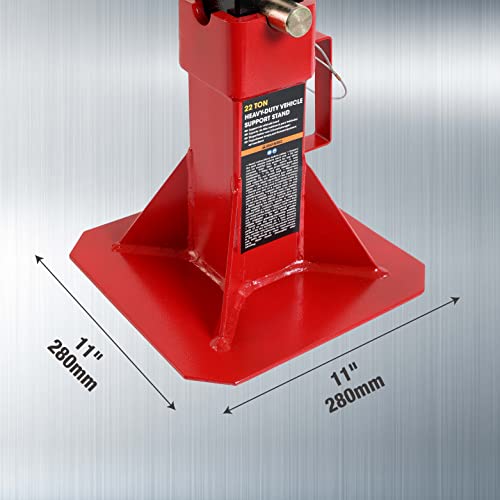 TCE ATZ220005U Torin Heavy Duty Car Jack Stand with Lock, 22 Ton (44,000 lb) Capacity, Red, 1 Pair - style: Wide Base