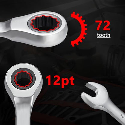 Hantinstom 14pcs Wrench Set – Versatile Ratchet Wrenches for Efficient Automotive Repairs - Professional Grade Combination Wrench Set - color: 14p