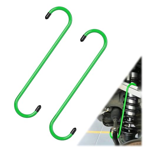 BFXM 2PCS Brake Caliper Hanger Caliper Hangers Hooks with Rubber Tips | Durable Steel, Rust-Proof Automotive Tools for Braking, Axle, Suspension, Herramientas para Extensión de Frenos - color: Green-2PCS