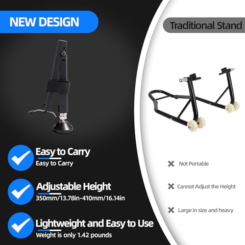 CNC Universal Motorcycle Wheel Stand Lift Trail Stand for Most Dirt Bikes | Adjustable and Portable Dirt Bike Wheel Lift Stand (Length Adjustment Range:35CM/ 13.78IN-41CM/ 16.14IN)-Red - color: Red