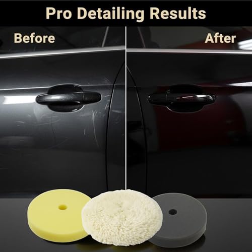 7 Inch Polishing and Finishing Pad Kit, Compatible with Milwaukee M18 Polisher 2738, Includes Foam & Wool Pads, Replacement for 49-36-2783 2784 2785, Car Boat Buffing Waxing Kit