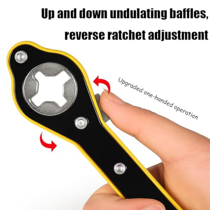 Car Jack Ratchet Wrench, 360° Swivel Labor-Saving Vehicle Tire Wheel Jack Lift Speed Handle Repaire Tool with Converter, Automotive Lug Wrench Accessories, Universal for SUV Travel Vans