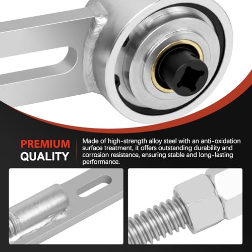 Engine Crankshaft Belt Pulley Removal Tool Fit for Ford 1.0 & 2.0 Ecoboost/Duratec, Torque Multiplier Tool with 21mm and 24mm Center Socket, 1:5 Labor Saving, 1/2" Drive 1500Nm, Replace 303-1611