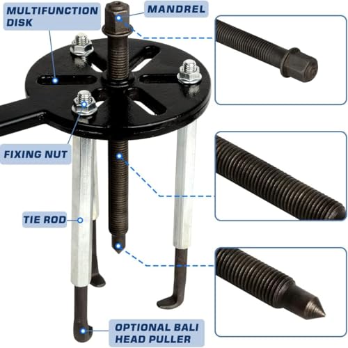 21 in1 Bearing Puller Set Inner Hole Three-Jaw Puller with Curved Hook and Steel Collet Multifunctional Bearing Removal Tool with Portable Storage Case Red