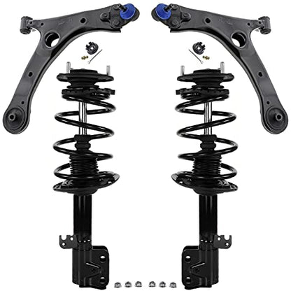 Detroit Axle - 4pc Front End Suspension Kit for Toyota 2014-2019 Corolla, 2 | Lower Control Arms w/Ball Joint Assembly 2 Struts 2015 2016 2017 2018 Replacement Quick Install Ready Struts Shocks Assembly - size: 4CQ50075/Big Kit