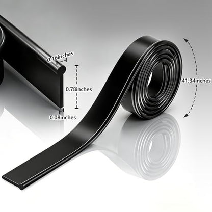 41-Inch High Elasticity Replacement Silicone Squeegee Strips, for Windows Glass Shower Door Cleaning, Durable and Easy to Install - color: Black