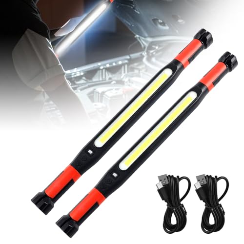 3000LM Rechargeable Magnetic Work Light, 2026 New LED Work Light Bar, Portable Under Hood Works Lights for Automotive Repair, Adjustable Magnetic LED Bar for Mechanics (2Set) - color: 2Set