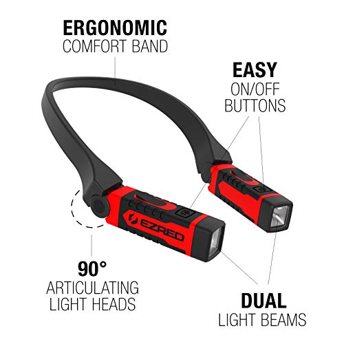 EZRED Anywear Rechargeable Neck Light (NK15) and Pro-Lift C-2036D Grey 36" Z-Creeper Seat
