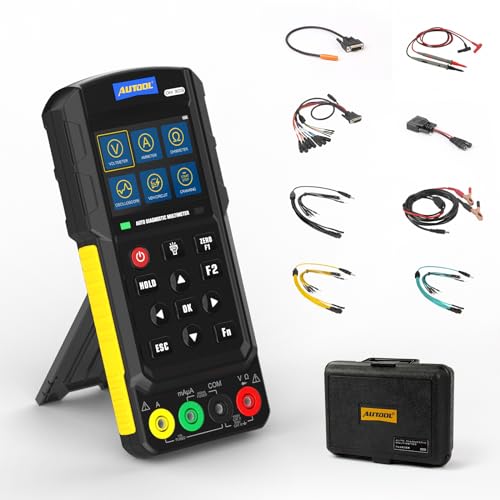 AUTOOL Multimeter Oscilloscope Automotive TRMS Digital Multimeter and Oscilloscope Kit 1000V 20A, with Test K line & CAN Bus Signal, Sensor Signal, Relay Test, Ignition Pulse Signal Test
