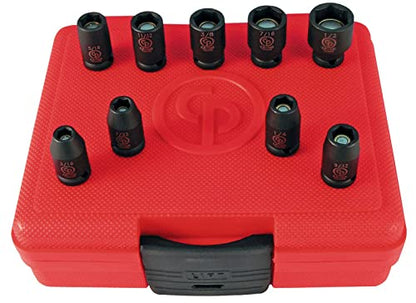 Chicago Pneumatic SS209G - 1/4 Inch Square Drive, SAE, Magnetic, 6 Point, Impact Socket Set (9 PCS) - size: 1/4", style: SAE/Magnetic (9 PCS)