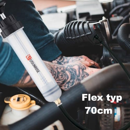 Automotive Fluid Extractor Pump,Oil Change Syringe with Long Hose,Syringe Style Pump for Power Steering Transmission Gear Oil & Brake Fluid Changes, Hand Vacuum Pump 500CC/500ML-3 ProType