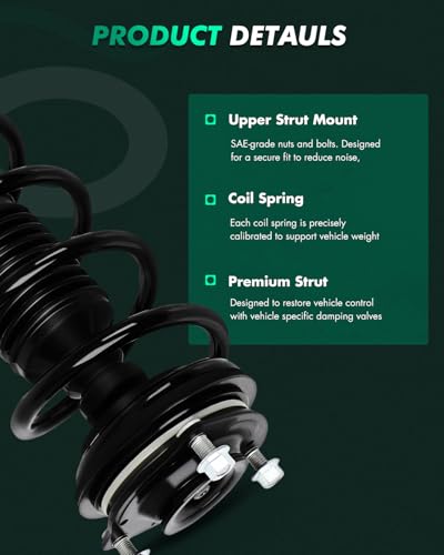 SCITOO Front Complete Struts Spring Assembly Shocks Struts Fits 2013-2015 for Honda Civic Quick Struts 272926 272925 - Set of 2 - size: 2pcs-Front, style: 2013-2015 for Honda Civic
