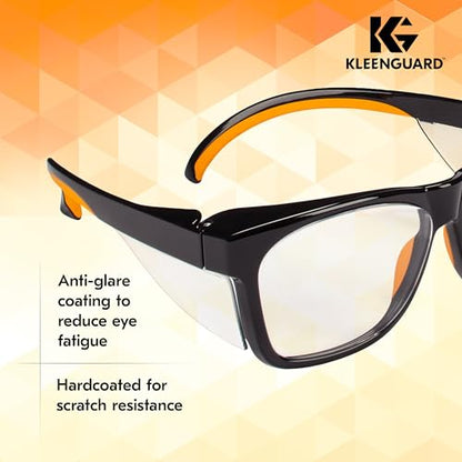 KLEENGUARD unisex-adult Kleenguard Maverick Eye Protection - color: Black Frame Orange Tips