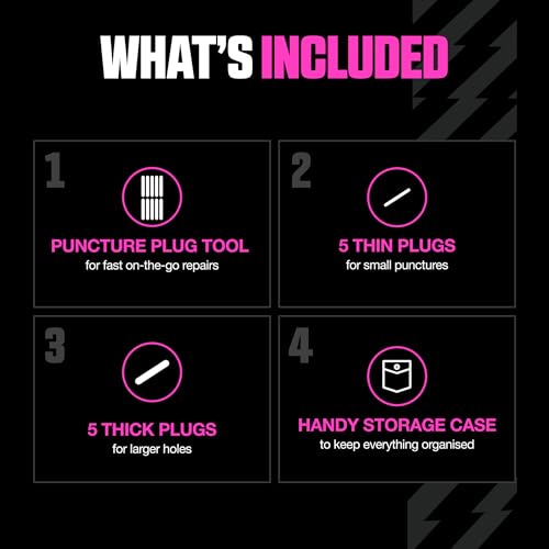 Muc-Off Puncture Plug Kit - Tubeless Tyre Puncture Repair with Plugger and Plugs