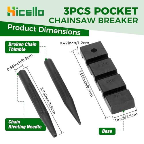3PCS Pocket Chainsaw Breaker Chain Saw Repairing Mending Tool Set with 10 Sets 0.325'' Chainsaw Chain Joiner Link Repair Preset Straps Joining 325 058 Chain Chainsaw Breaker Joiner Mending Kit