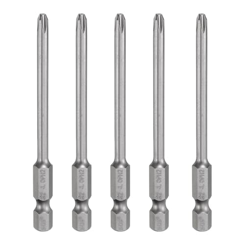 HARFINGTON 5pcs #2 Phillips Screwdriver Bit PH2 1/4" Hex Shank 3.15" (80mm) Long Magnetic S2 Steel Industrial Grade Screw Driver Bit Cross Head Electric Drill Bits 0.157" (4mm) Rod - size: PH2 x 80mm x 4mm