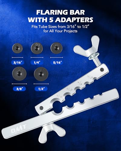 3/16 in Brake Line Kit, Brake Line Flaring Tool Kit with 25ft Brake Line | 16 Fittings & 4 Unions, Double & Single Flaring Tool Kit for Most Hydraulic Braking Fuel Systems