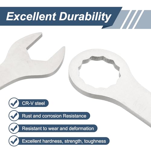 HARFINGTON 2Pcs Super Thin Combination Wrench 9mm Metric 12-Point Box and Open End Stainless Steel Double Ended Spanner Tool for Automotive Pipe Furniture Machinery DIY Repair, Silver - size: 9mm