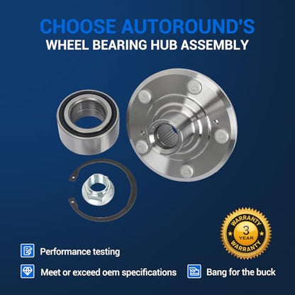 Autoround Pair 29596048 Front Wheel Bearing Hub Assembly fit for 1997-2001 Honda CR-V/Prelude