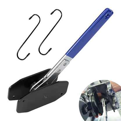 Brake Caliper Compression Tool, 360 Degree Swing Ratchet Brake Pad Tool with 2 Caliper Hanger, Universal Piston Spreader for Single Twin Quad Piston Car Repair Kit (Blue)
