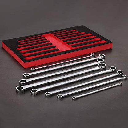 BULLTOOLS Extra Long Double Box End Wrench Set Chrome Vanadium Steel Aviation Wrenches Metric 8-24mm with Organizer Box (8-Piece) - size: 8mm-24mm 8 PCS