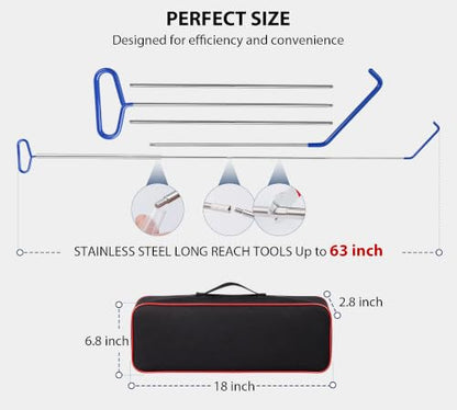 23-Piece Professional Automotive Tool Kit, Stainless Steel Car Door Repair Tool Set for Authorized Roadside Assistance, Vehicle Maintenance and Auto Service